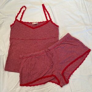 Victoria's Secret Red Striped Pajama Set